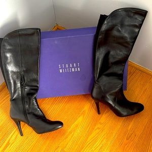 Black Leather Stuart Weitzman Boots